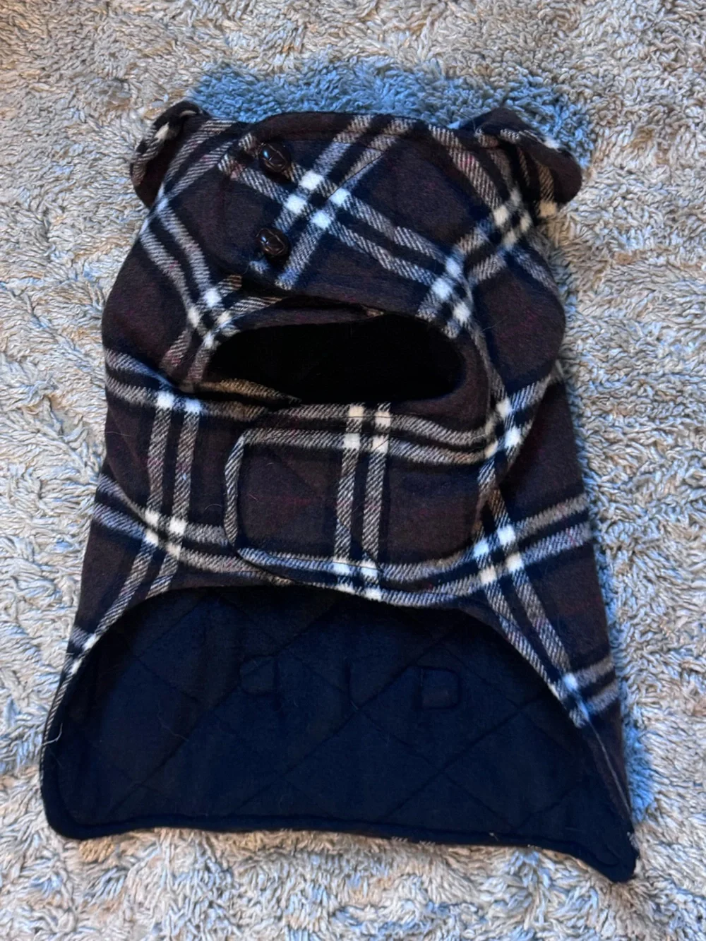 Plaid Dog Coat with Toggle Closures